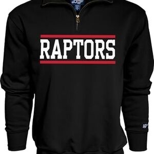 Blue 84 Raptors Black Quarter-Zip Sweatshirt with Red and White Logo